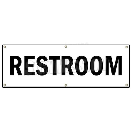 Signmission RESTROOM BANNER SIGN john stall water closet ladies room bathroom B-72 Restroom